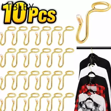 LTBLBY 10 Cái Móc Kết Nối Móc Treo, Móc Treo Quần Áo Tiết Kiệm Không Gian Nhiều Lớp Móc Mở Rộng, Móc Treo Quần Áo Kim Loại Thiết Thực Móc Treo Quần Áo Tủ Quần Áo Lưu Trữ