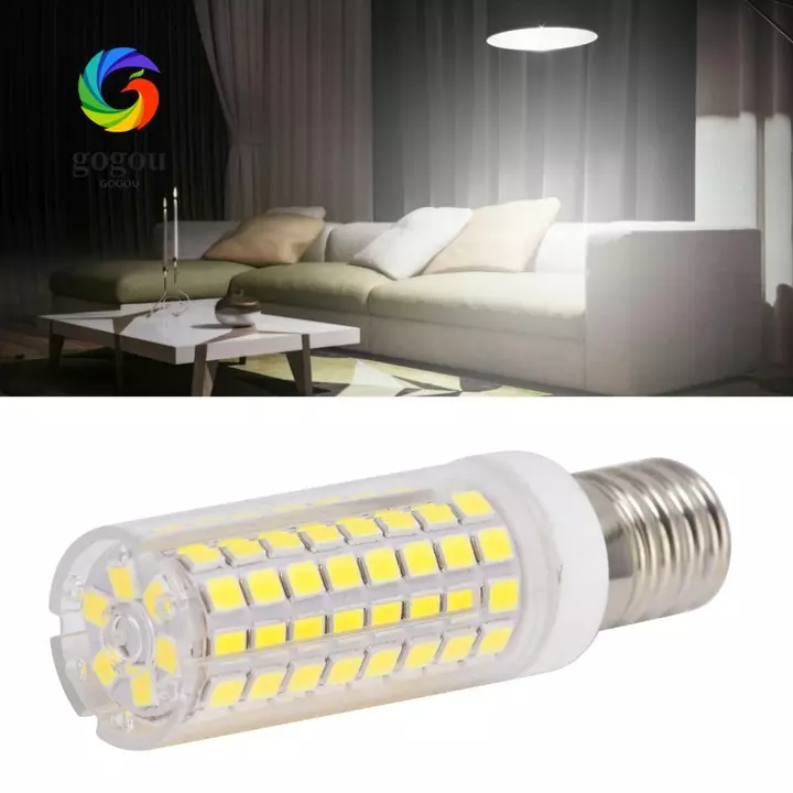 Bóng đèn ngô LED GOGOU, Bóng đèn ngô không nhấp nháy bằng gốm, Ánh sáng tuyến tính Trắng mát 102 đèn LED E14 Đèn LED Đèn chùm