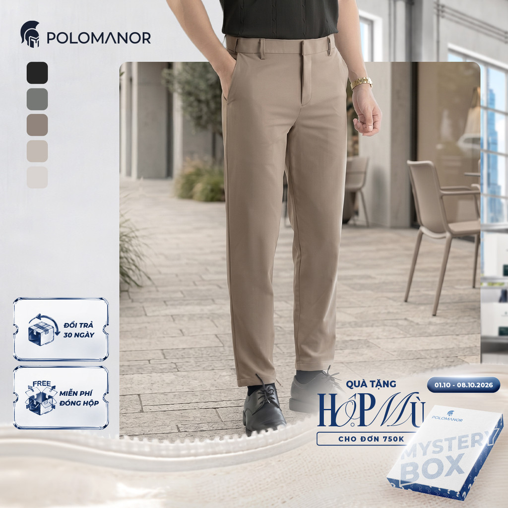 [BEST SELLER] Quần dài kaki nam SD, chất liệu Kaki gân Hàn Quốc chuẩn form tôn dáng sang trọng - POLOMANOR