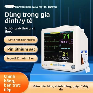 Máy theo dõi tim điện tim động 24h đa thông số y tế cho gia đình, đo tim chính xác