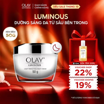 [Olay LIVEstream] Kem Dưỡng Da Ban Đêm OLAY Luminous Sáng da 50g