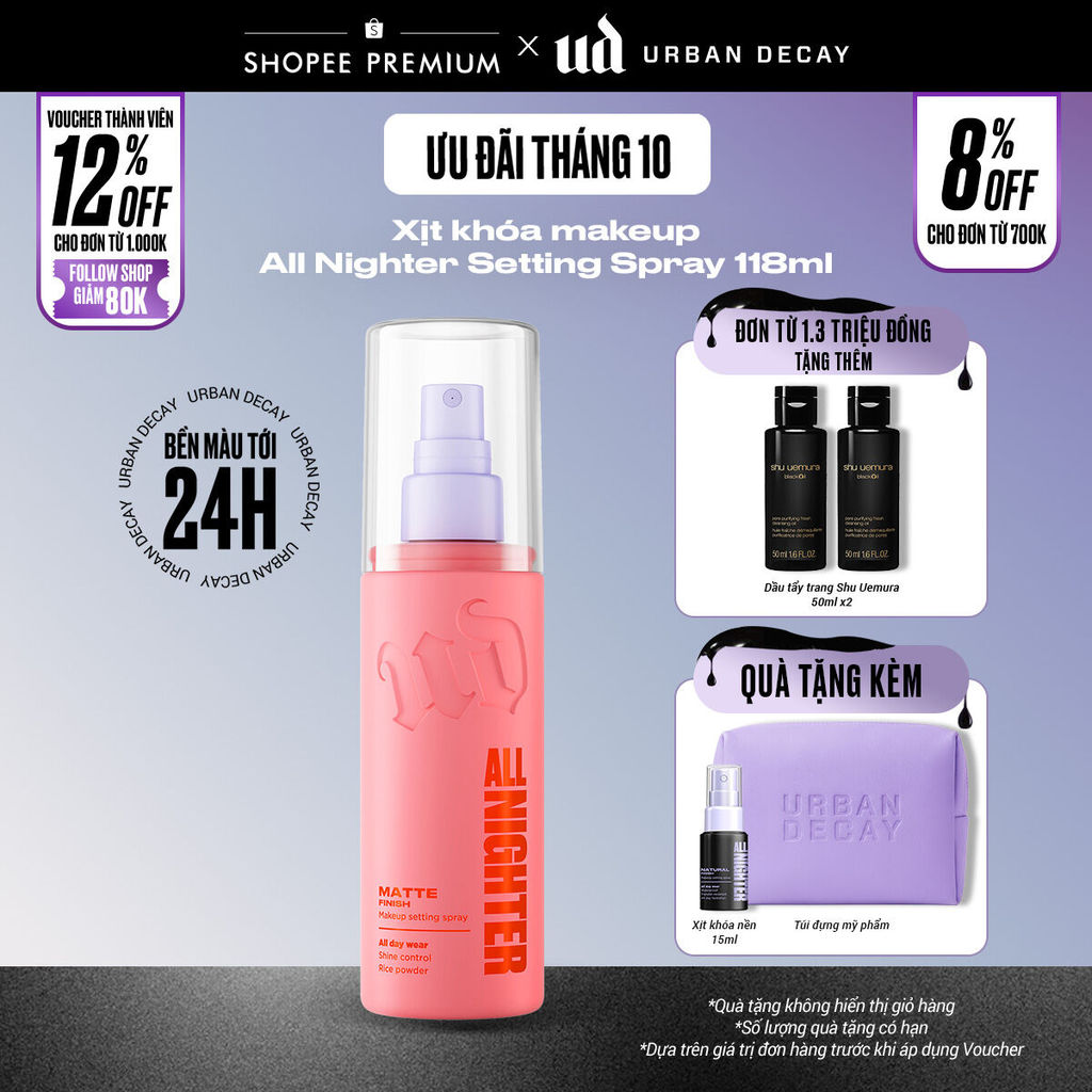 Xịt Khóa Nền Urban Decay All Nighter Setting Spray 118ML | Hiệu ứng mịn lì