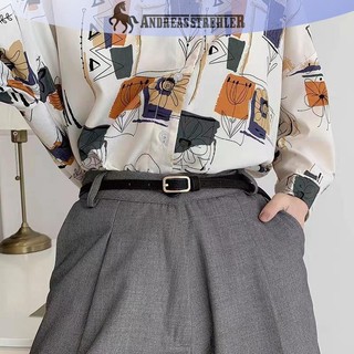 Onetimingfine Retro Pháp Thắt Lưng Da Nữ Unisex Thắt Lưng Khóa Thắt Lưng Nữ Quần Jean Thắt Lưng Nam Thắt Lưng Mỏng Thắt Lưng VN