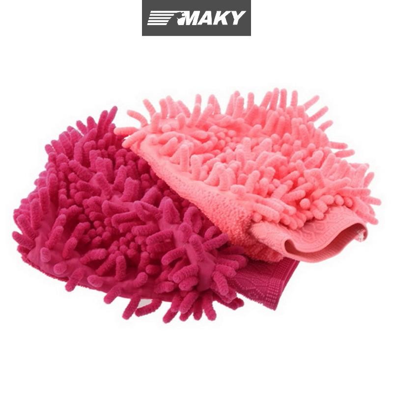 Newwellknownepic Good Auto Care 2 trong 1 Sợi siêu mịn Chenille Microfiber Rửa xe Găng tay Mitt Lưới mềm hỗ trợ để rửa xe và làm sạch VN