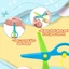 Kéo tập mầm non LAKAM, Đầu cùn Comfort Grip Kéo an toàn cho trẻ em, Thiết kế chống ghim bằng nhựa an toàn Kéo chống kẹp Phát triển phối hợp mắt tay