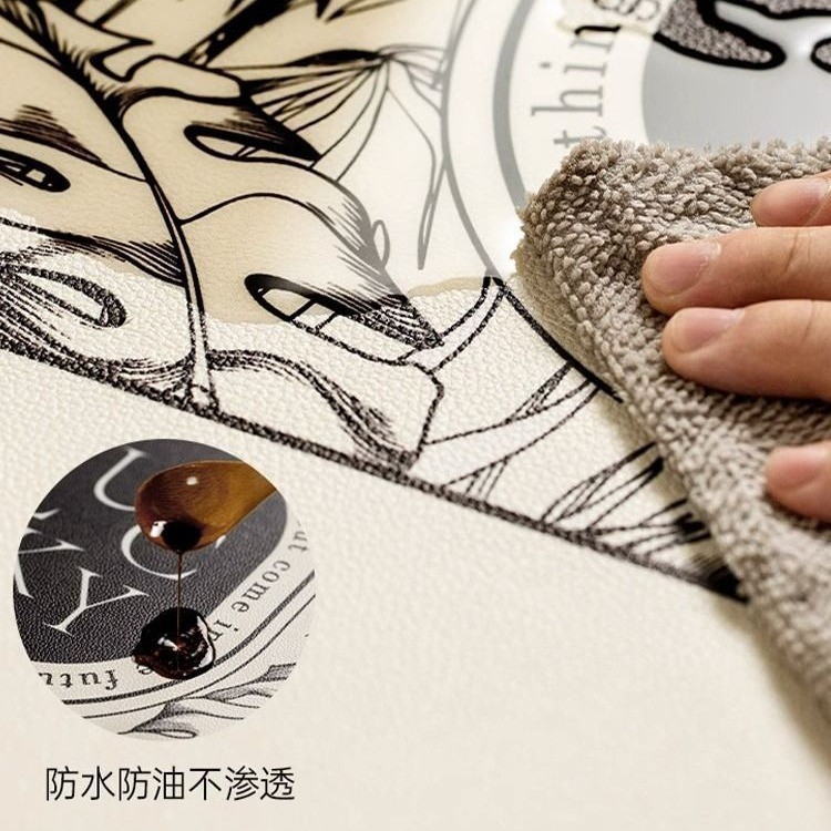 Mỹ Hình Bầu Dục Placemat Cách Nhiệt Chống Thấm Nước Dầu Dùng Một Lần Da Phương Tây Placemat Hộ Gia Đình Bộ Đồ Ăn Đĩa Ăn Thảm Bát Thảm