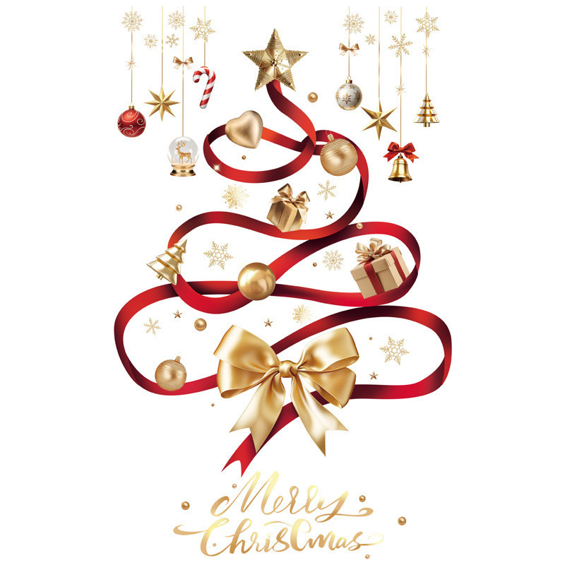 Giáng Sinh Dán Cửa Sổ Giáng Sinh Kính Trang Trí Dán Tĩnh Cây Giáng Sinh Bông Tuyết Ông Già Noel Dán Cửa Sổ 25.9.9