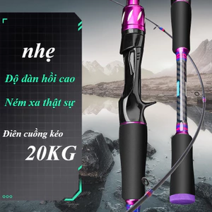 Cần Câu Lure Carbon 1m65/1m8 - Chất Liệu Xoắn, Phù Hợp Câu Biển & Nước Ngọt, Siêu Nhạy & Bền