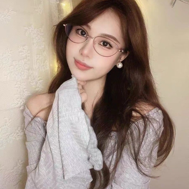 Châu Âu và Mỹ Hợp Thời Trang Mới Kính Mắt Mèo Chống Ánh Sáng Xanh Kính Retro Khung Lớn Kính Phong Cách Đại Học 1053