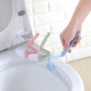 QUIM Sáng Tạo Bàn Chải Vệ Sinh Hình Chữ S 3 Màu Nhựa Dụng Cụ Vệ Sinh Phòng Tắm Cho Các Góc Chặt