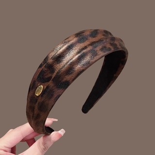 Băng Đô Quấn Rộng Phong Cách Hàn Quốc, Họa Tiết Da Báo, Phù Hợp Mặc Với Dây Buộc Tóc Và Mũ Trùm Đầu