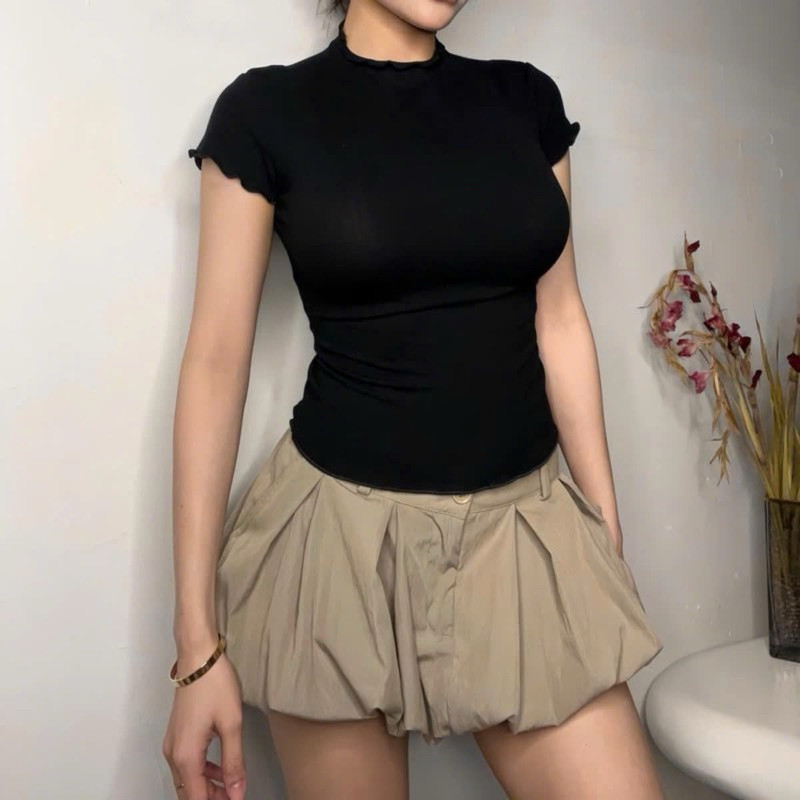 Quần Bí Phồng Cạp Trễ TRANGCLOTHINGG Quần Giả Váy Hack Dáng