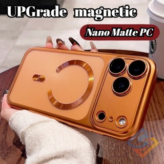 Ốp điện thoại từ tính họa tiết mờ màu cam vũ trụ cho IPhone 17 Pro Max 17 Pro 17Air 15 Pro Max 16 Pro Max Vỏ PC cứng mờ Vỏ chống sốc
