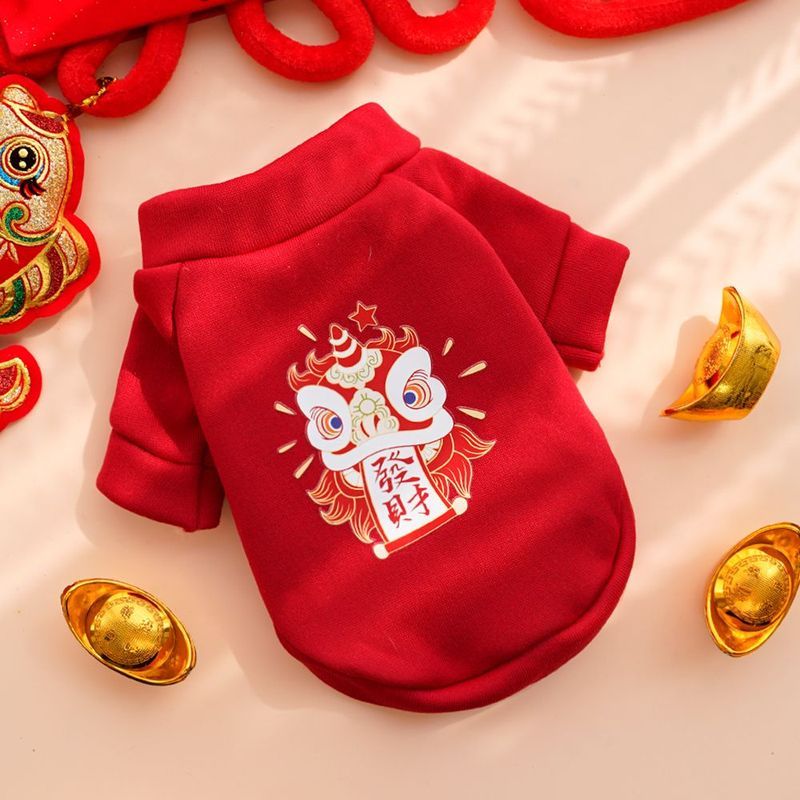 Quần Áo Thú Cưng Năm Mới Lễ Hội Ấm Áo Sư Tử Khiêu Vũ Teddy Bichon Corgi Nhỏ Vừa Chó Mèo Chó Quần Áo