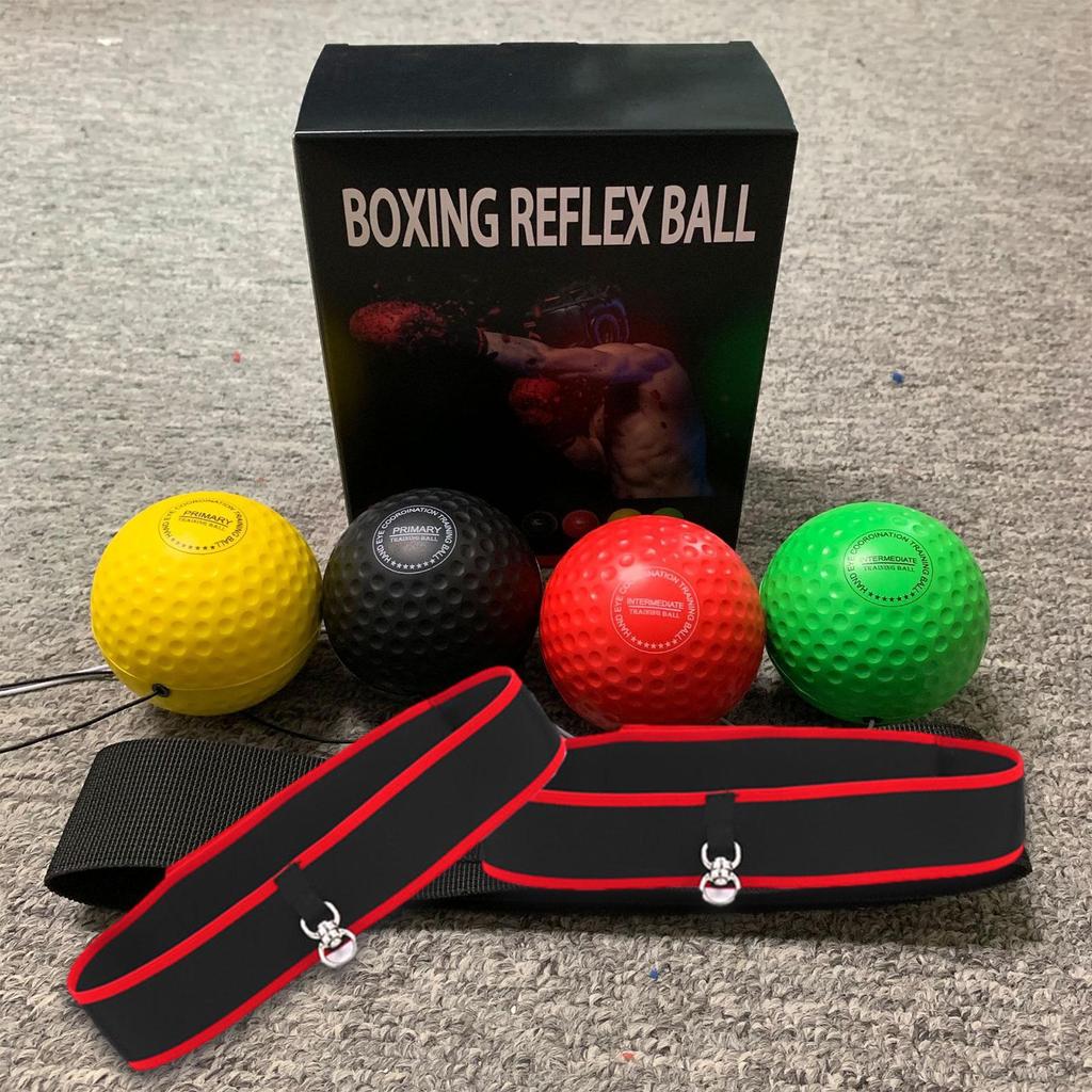Boxing Reflex Ball Headband Speed Punch Ball Headband Set Mma Boxer Raising Reaction Force Hand Eye Training Set kouvn