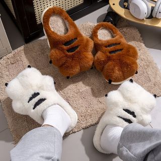 T Tiger Claw Shape Cotton Dép Hoạt Hình Ngoại Vi Nhà Trong Nhà Dày Chống Trơn Trượt Sang Trọng Bông Dép