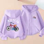 Bé Trai Hoạt Hình In Hình Xe Đạp Áo Khoác Ấm Áp Mùa Đông Áo Trẻ Em Zip Up Áo Khoác Ngoài Thường Ngày