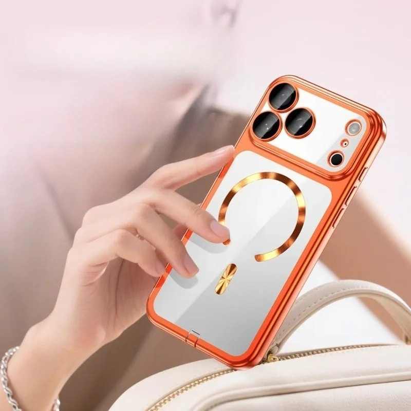 Mạ Ống Kính Trong Suốt Bảo Vệ Từ Tính Dành Cho iPhone 17 Pro Max 17Pro   Sạc Không Dây Vỏ Mềm Có Phích Cắm Bụi
