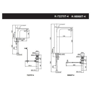 Vòi K-72275T-4-CP /K-98868T-4-CP Kohler