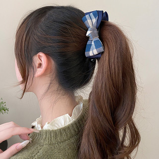 Kẹp tóc nữ 10cm thiết kế kẻ sọc và nơ, mã 29SC308