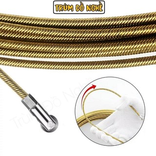 【Hỷ】Dây Mồi Luồn Dây Ống Ghen – Cáp Lụa 4mm Có Bi Tròn Đầu Bánh Xe – Dây Thép Hợp Kim Chống Gãy Dài 5m 10m 15m