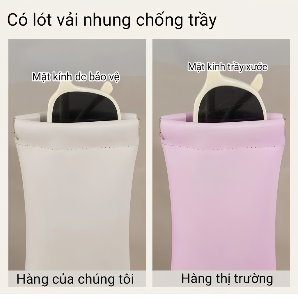 Bao da đựng mắt kính, hộp đựng mắt kính có lót nhung chống trầy, nắp nam châm tự đóng - FE123
