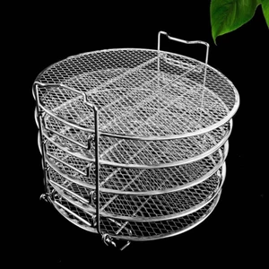 Giá năm tầng bằng thép không gỉ có thể xếp chồng lên nhau Giá đỡ thiết bị Wire-Mesh Không khí nóng cho đầu bếp gia đình, khử nước, hấp
