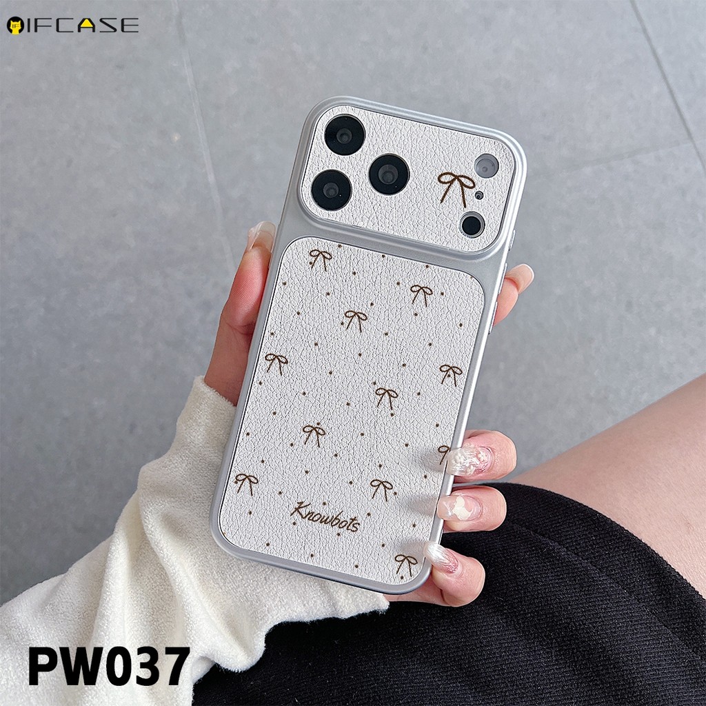 Dành Cho Samsung Galaxy A57 A56 M56 F56 A55 A54 A53 A52S A51 A50S M40S A30S A73 A72 A71 F42 Ốp Điện Thoại Da PU Trắng Đơn Giản Nơ Dễ Thương Chấm Bi Vỏ Mềm Bạc