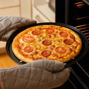 Bộ Chảo Pizza Đục Lỗ CAST, Mupti Purpose 9 / 10 / 11 / 12 / 14 Inch Khay Nướng Pizza, Đĩa Nấu Ăn Chống Dính Bằng Thép Carbon Tròn Bền Đẹp Sắc Nét & Bubbly