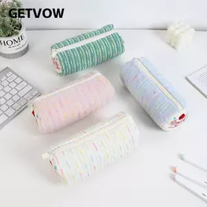 Bút chì GETVOW, Túi đựng bút dung lượng lớn cảm ứng mềm mại, Hộp bút thêu di động Quà tặng học sinh