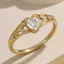 PNPIA- Vintage Twig Lá Xếp Chồng Nhẫn Vàng Bộ Zircon Ban Nhạc Nữ Trang Sức Thời Trang Đính Hôn Hàng Ngày Quà Tặng Khoảnh Khắc