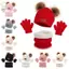 ROLY 3 chiếc Bonnet cho trẻ mới biết đi, Bộ găng tay khăn quàng cổ ấm áp ngoài trời màu trơn, Phụ kiện trẻ sơ sinh dày dễ thương Mũ dệt kim Pompom chống gió mùa đông