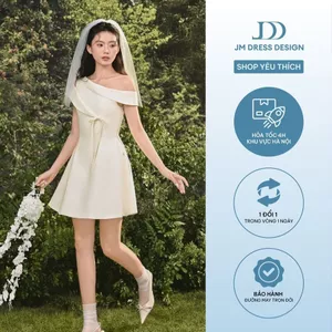 Đầm Lệch Vai Chân Đổ 1S60.2508K – Váy Ngắn Dự Tiệc, Đi Chơi, Đi Làm – Phong Cách Modern Romantic Thiết Kế Bởi JM Dress