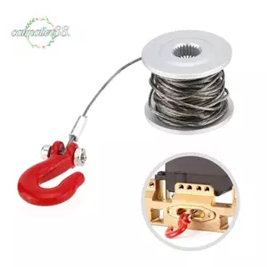 CATMALLER88 RC Tời Cuộn Dây, 25T Spline Gear Bạc Dây Thép Đỏ Móc Kéo, Dây Thép Kim Loại Bền Dây RC Xe Bánh Xích Mô Phỏng Leo Núi