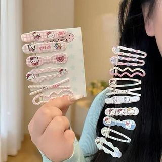 Set 18 Kẹp Tóc Nữ Hello Kitty Dễ Thương – Bộ Kẹp Mái, Kẹp Càng Cua Mini, Phối Màu Xinh Xắn Cho Bé Gái Và Nữ Sinh