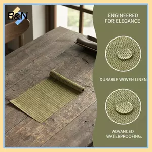 B & N Thảm Trà Chống Thấm Nước Vải Lanh Phong Cách Vintage Chịu Nhiệt Trà Cờ Cho Bộ Trà Placemat Trong Nhà Phòng Khách Trang Trí Bàn Trà.