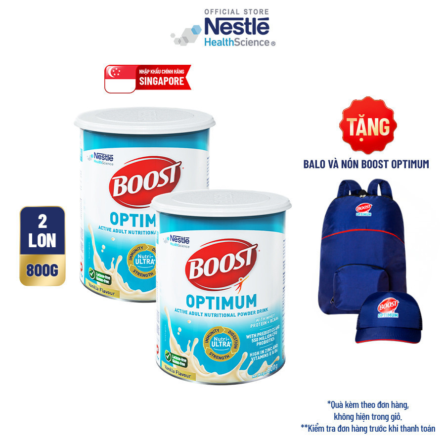 Bộ 2 Sữa Bột NESTLÉ BOOST OPTIMUM Singapore Bổ Sung Dinh Dưỡng Cho Người Lớn Tuổi 800G