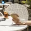 Quạt Tay Gấp Ren Vintage Thanh Lịch Với Phụ Kiện Trang Trí Cao Cấp Cho Cô Dâu Tắm Trà Trang Trí Tiệc VN