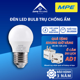 (CHÍNH HÃNG) MPE - Đèn LED bulb chống ẩm 3W - 5W - 7W - 9W - 12W -15W ánh sáng trắng - vàng tiết kiệm điện