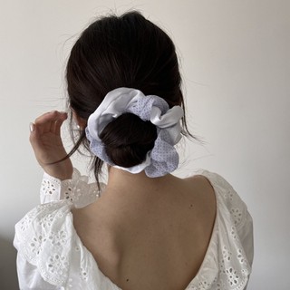 Kovoi / Phong Cách Hàn Quốc Tím Chấm Bi Màu Sắc Tương Phản Gạc Scrunchy Dây Tóc Tính Khí Nhẹ nhàng Tất Cả Trận Đấu Bóng Đầu Dây Buộc Tóc Vòng Tóc