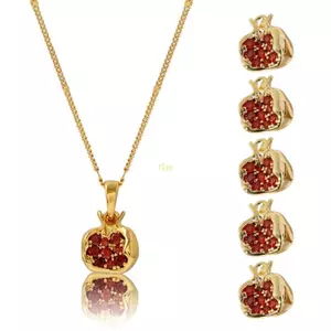 Flgo Bộ 5 Anh Đào Lựu Charm Trái Cây Hình Mặt Dây Chuyền Với Zircons Cho Bông Tai Dây Chuyền Trang Sức Làm Accessori