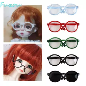 Kính nhựa trong suốt FUJIZOU, Phụ kiện búp bê Kính trong suốt tròn bằng nhựa, Phụ kiện búp bê BJD 6.5CM 9CM Kính tròn búp bê màu kẹo tròn Đồ chơi trẻ em