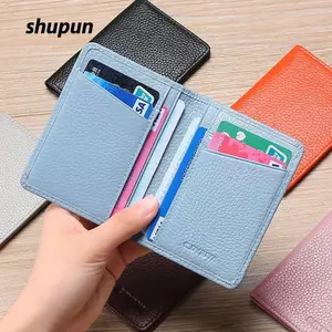 Hộp đựng thẻ SHUPUN, Thẻ da PU màu trơn, Khe cắm thẻ đa năng Hộp đựng thẻ du lịch nam nữ