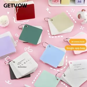 GETVOW Sổ ghi chú học tập trống, với vòng 80 tờ Giấy ghi nhớ bỏ túi, Thẻ chỉ mục trống di động lá rời đa năng để học tập trí nhớ