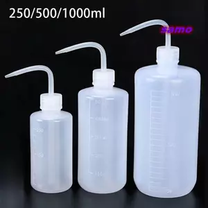 SAMO 1 Chai Đo Phòng Thí Nghiệm, Chai Rửa Nhựa Trắng, Đo Bền 250 / 500 / 1000ml Giặt Sạch Hình Xăm Bóp Chai Đồ Trang Điểm