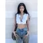 Mùa hè Hot Girl Trắng Sâu V Thắt Nút Uốn Bên Áo Vest Ngắn Rốn Crop Slim-fit Gợi Cảm Có Thể Mặc Bên Trong Bên Ngoài Áo Không Tay Nữ
