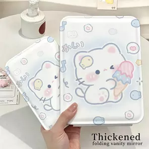 Gương gập mini Hello Kitty ôm kem phong cách mơ mộng siêu đáng yêu