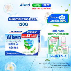 Xà phòng Aiken sạch khuẩn Dưỡng Ẩm Mềm Mịn chiết xuất Trà xanh 120g