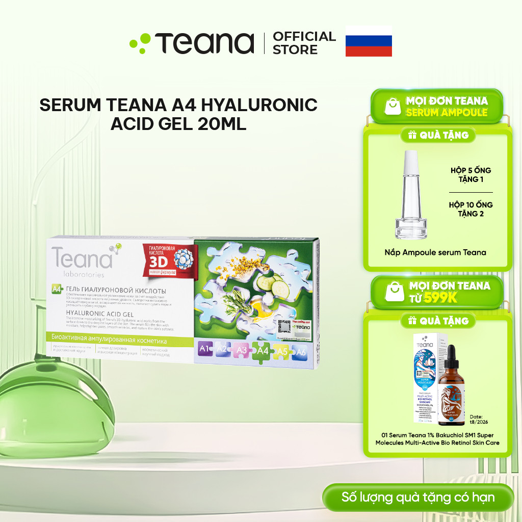 Serum Teana A4 Hyaluronic Acid Gel cấp nước cho da 10ml/20ml