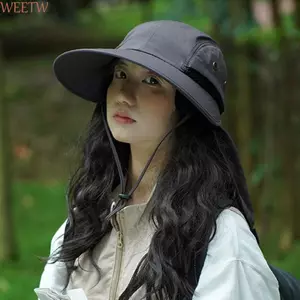 Mũ câu cá WEETW, Mũ chống nắng cổ thoáng khí chống thấm nước, Mái hiên lớn hợp thời trang có thể gập lại Mũ che phủ toàn mặt có thể tháo rời Cắm trại